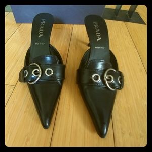 Black Prada heels Size 9